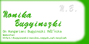 monika bugyinszki business card